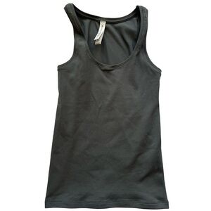 Athleta Ribbed Dark Grey Tank Top - Women's Sleeveless Scoop Neck XS
